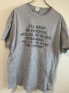 GILDAN グレー Tシャツ XLサイズ メッセージプリント