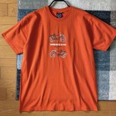 美品 CROSS KEYS JEANS プリント Tシャツ 半袖 オレンジ L