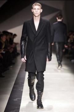 【SALE】 美品❗️】neil barrett 10aw チェスターコート 48 袖レザー ジャケット・アウター