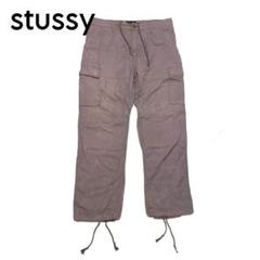 stussy ステューシー カーゴパンツ ドローコード ケミカルウォッシュ