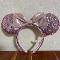 ディズニーランド　ミニー　カチューシャ　スパンコール　ピンク