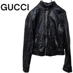 GUCCI グッチ　ジャケット　ラムレザー　シワ加工　GG金具　ホースビット GUCCI グッチジャケットラムレザーシワ加工GG金具ホースビット