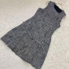 BANANA REPUBLIC ツイードワンピース ネイビー 2 フォーマル