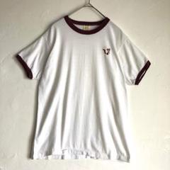 3426 USA製　70s ラッセル　スカンク　ロゴ　リンガーT Tシャツ 白