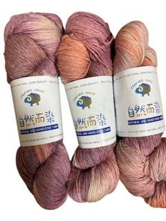 ソックヤーン カシミヤ　毛糸 3カセ 約300g 手染糸 羊毛　グラデーション