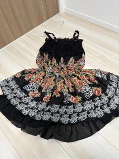 a.r.wアロー 花柄シャーリングキャミワンピース