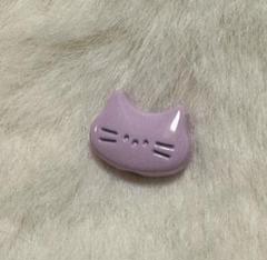 合金猫ちゃんビーズ　薄紫