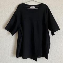 zucca 黒 半袖Tシャツ 前アシンメトリー 切り替え - メルカリ