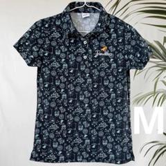 No.77半袖ドライ紺ポロシャツ夏ゴルフ半袖レディースMネイビー