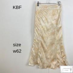美品 KBF ケービーエフ ロングフレアスカート 総柄 タイダイ柄 光沢 上品