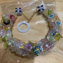 カラフル花モチーフブレスレット
