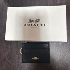 COACH ブラック レザー カードケース