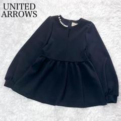 美品♡ユナイテッドアローズ2wayブラウス黒ペプラムカットソー キレイめフレアD 美品♡ユナイテッドアローズ2wayブラウス黒ペプラムカットソー