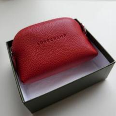 LONGCHAMP ルフローネ　レザーコインケース　赤