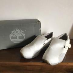 Timberland シューズ　レザー　ホワイト　シミ汚れあり