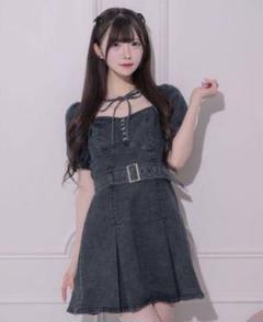pium デニムワンピ プリーツベルトデニムミニワンピース – pium