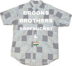 BROOKS BROTHERS シアサッカー　半袖シャツ L マドラス　インド製