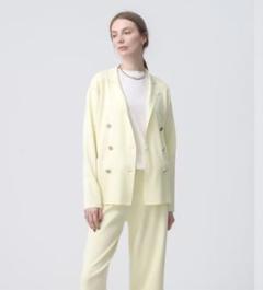 超美品 エブール ebure コットンシルク ニットジャケット