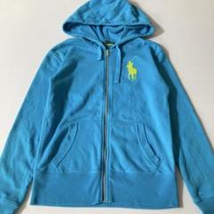 【美品】ポロラルフローレン パーカー ターコイズ ビッグポニー 現行タグ XS 美品】ポロラルフローレン パーカー ターコイズ ビッグポニー