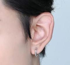 新品未使用 シルバーバンブーリング フープピアス 個性的 パーティー 男女兼用