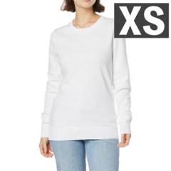【訳あり】レディース★セーター★XS★ホワイト★クルーネック★100%コットン