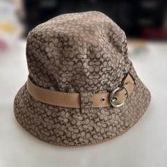 COACH バケットハット ブラウン・ベージュ系 COACH - 【本物保証】 超美品 コーチ COACH シグネチャー ハット