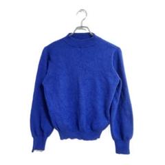 上品 ニットセーター ブルー Lサイズ ハイネック 秋冬 シンプル おでかけ