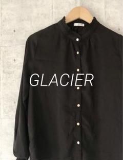 GLACIER グラシア ☆ スタンドカラーフリルブラウス 長袖 ブラック