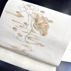 7-57 夏帯 アンティーク 名古屋帯 九寸 美品 正絹 着物 名古屋仕立て 絽