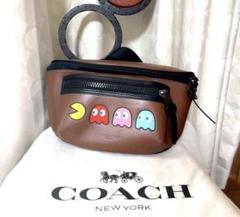 【COACH × パックマンコラボ】ボディバッグ／ウエストポーチ 極希少】COACH コーチ パックマン ボディーバッグ レザー 限定