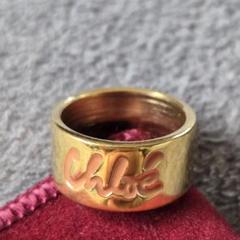 Chloé クロエ　金色 バンドリング　１１号　太めリング