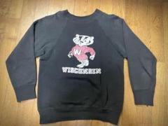 60s フロッキー　ウィスコンシン 60s Wisconsin ウィスコンシン カラーフロッキースウェット 炭黒