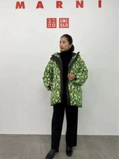 M 新品タグ付きUNIQLO×マルニ オーバーサイズダウンコート Mブルー S 新品タグ付きUNIQLO×マルニ オーバーサイズダウンコート Sブルー