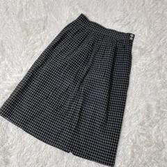 【c3893】Calvin Klein 膝丈スカート　フレア　ブラック