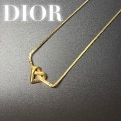 美品★Christian Dior ハート ロゴ ネックレス ヴィンテージ　金
