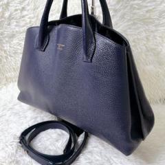 【訳アリ美品】　イアクッチ　2way ショルダーバッグ　ハンドバッグ　ネイビー