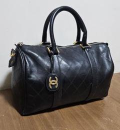 CHANEL シャネル　ボストンバッグ　マトラッセ　チャーム　ビコローレ 黒