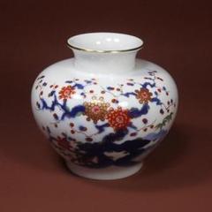 【美品】深川製磁 豪華 染錦 梅芙蓉文 大型 花瓶 花入 飾壷 美品】深川製磁 豪華 染錦 梅芙蓉文 大型 花瓶 花入 飾壷