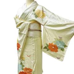A80愛華 夏着物 小紋　単衣　花模様　正絹　美品　トールサイズ　身丈172cm A81愛華 夏着物 小紋 単衣 花模様 正絹 美品 トールサイズ 身丈