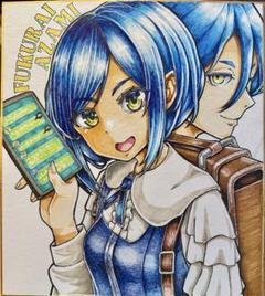 福来あざみ(都市伝説解体センター)イラスト色紙