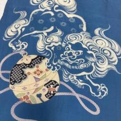 古布 縮緬 正絹 はぎれ 獅子と鈴① 34×63cm 着物 ハギレ 襤褸