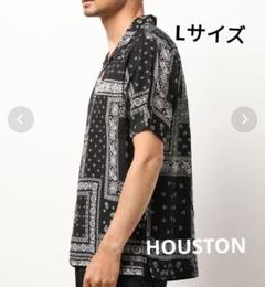 【新品タグ付き】HOUSTON ヒューストン　ペイズリーバンダナ シャツ L 黒のサムネイル