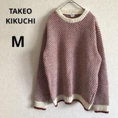 タケオキクチ TAKEO KIKUCHI メンズ M ミックス織り ニット 赤