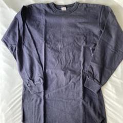 80s CHAMPION COTTON L/S TEE ネイビー　無地