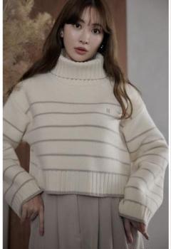 【自宅試着のみ】Striped Turtleneck Knit Pullover 自宅試着のみ】Striped Turtleneck Knit Pullover