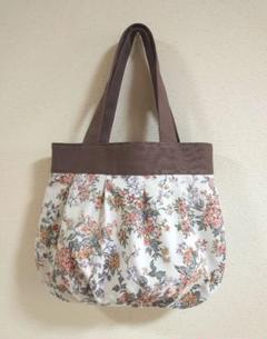 ハンドメイド　リバティ　セリーヌ　スチールピンク　ウォールナッツ　横長ショルダー ハンドメイド リバティ セリーヌ スチールピンク ウォールナッツ