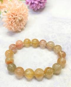 ●【No.１３】１０ｍｍルチルクォーツブレスレット （内周約１５ｃｍ弱）