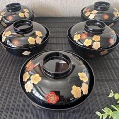 BJ073　最高級　春慶塗　雀に草花図金蒔絵 　吸物椀　塗椀　汁椀　菓子 BJ073 最高級 春慶塗 雀に草花図金蒔絵 吸物椀 塗椀 汁椀