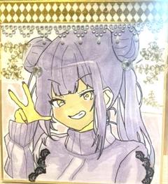 手描き　オリジナルイラスト　色紙