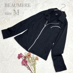 【ボーメール】BEAUMERE ライダース風ジャケット ジャージ素材 ブラック
